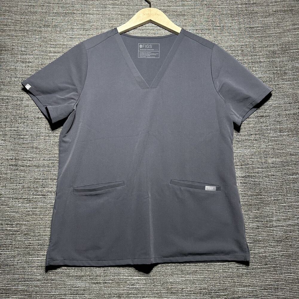 Figs Scrub Shirt Men's Large Gray Short Sleeve Technical Collection Casma FW1100